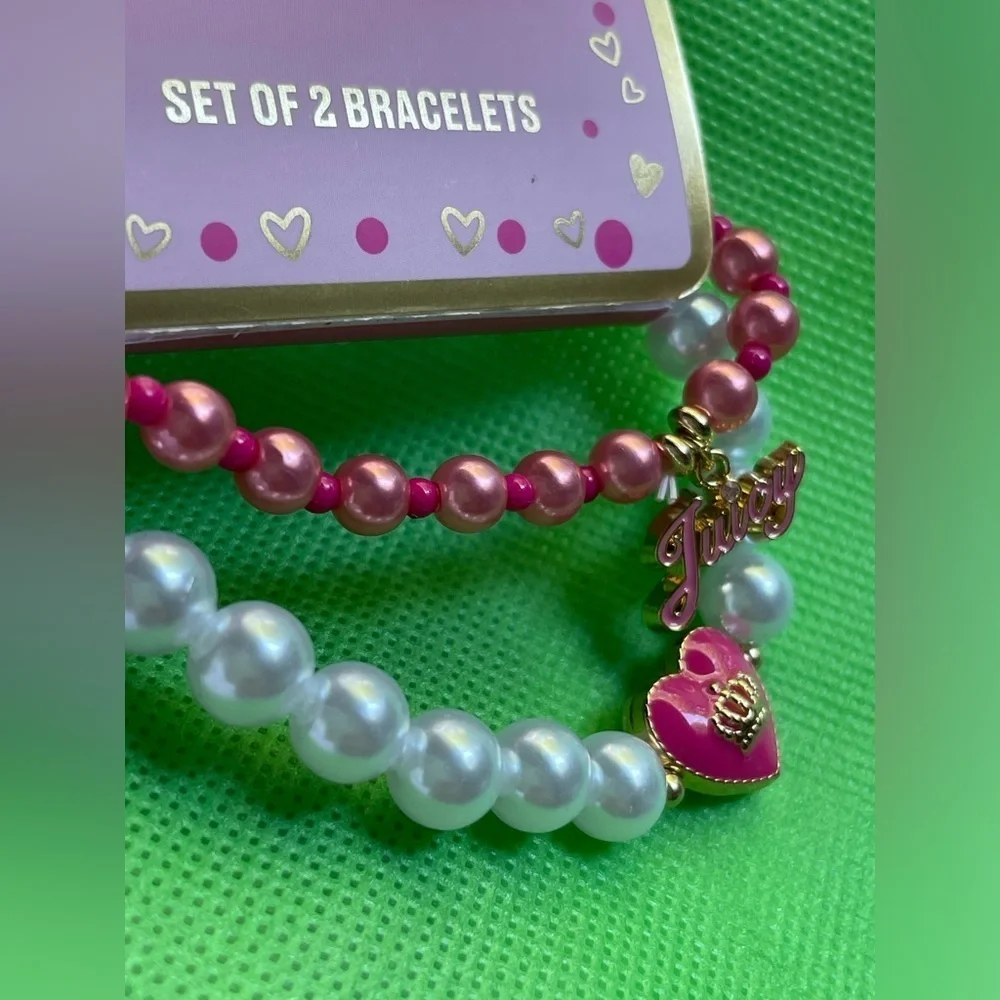 Juicy Couture bracelet,Juicy Couture Kids Pink and White Beaded Bracelets